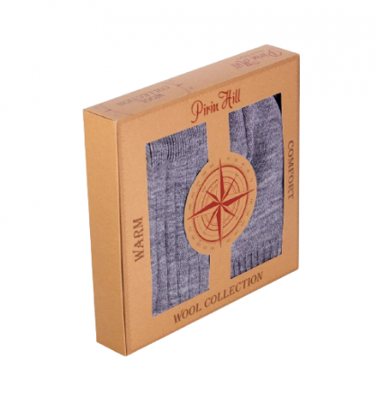 Box Merino Sosete & fular & caciula Gray [3]