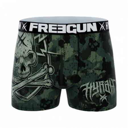 Lenjerie intima barbati - Boxeri pentru barbati cu imprimeu de camuflaj tribal craniu Hyraw Blazon Camo