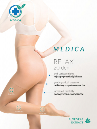 Dresuri si ciorapi dama - Ciorapi dama usor compresivi cu Aloe Vera Gabriella Medica Relax  20 den