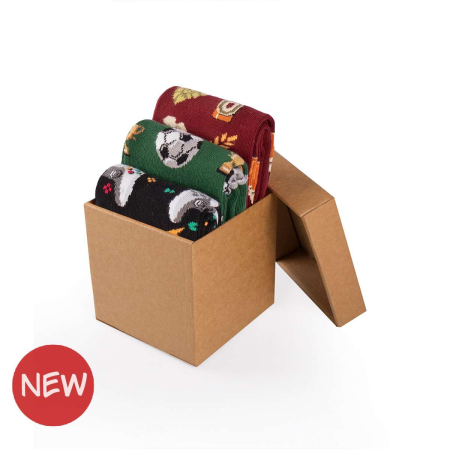 Gift Box - Pachete si Cutii cu Sosete - Cutie cu 3 Perechi de Șosete Hobby din Bumbac - Fotbal, Gaming, Bere