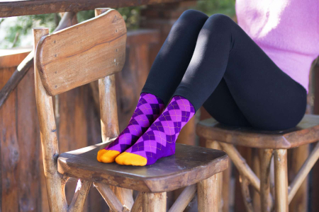 Cutie cu 3 perechi șosete colorate din bumbac forme geometrice [3]