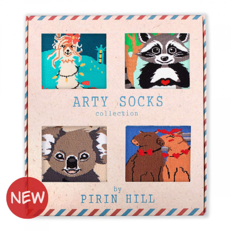 Gift Box-uri Amuzante - Cutie cu 4 perechi de sosete din bumbac organic Arty Socks Animale Indragostite