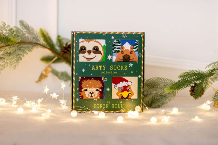 Craciun - Cutie cu 4 perechi de șosete Arty Socks Animaluțe de Crăciun