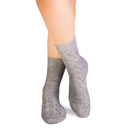 Cutie cu fular și șosete din Lână Merinos Gri Braid [2]