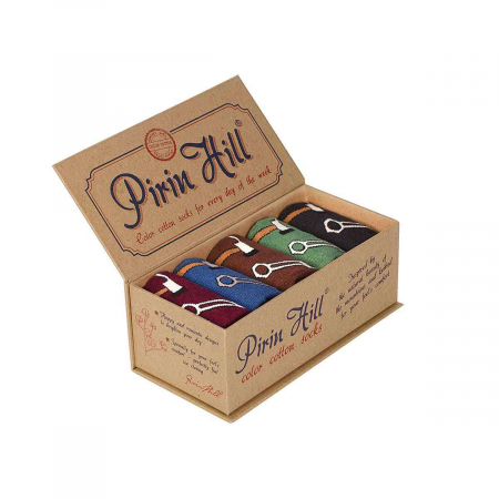 Gift Box - Pachete si Cutii cu Sosete - Cutie de Lux cu 5 perechi de șosete Fine din bumbac organic Dorel Instalatorul