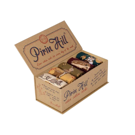 Gift Box - Pachete si Cutii cu Sosete - Cutie de lux cu 5 perechi șosete din bumbac Povești de Toamnă
