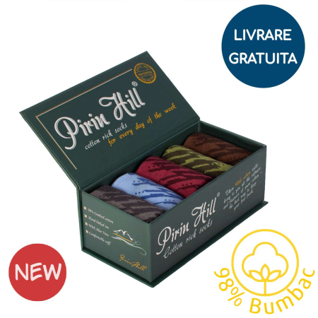 Gift Box-uri Casual - Cutie Lux cu 5 perechi de Șosete cu 98% Bumbac Tușe Artistice
