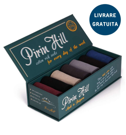Gift Box-uri Casual - Cutie Lux cu 7 perechi de șosete din 98% Bumbac - Închis
