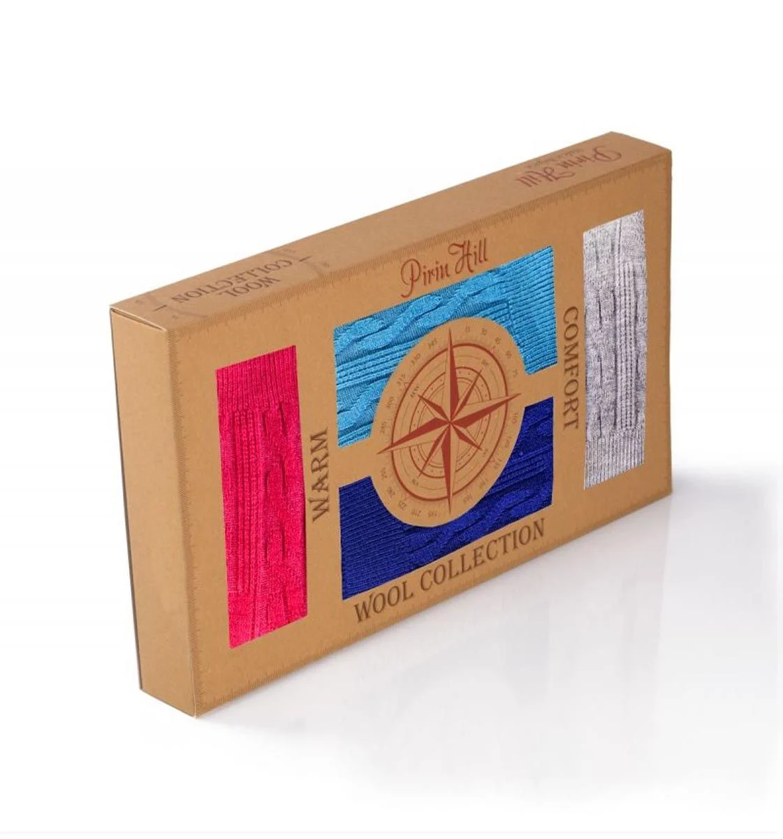 Gift Box-uri Casual - Merino box 4 albastru inchis, turquise, gri, roz