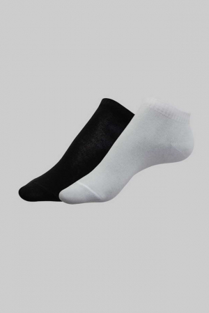 Sosete Dama - Sosete scurte dama bumbac (2 perechi), Esli Classic 800 alb-negru