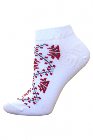 Sosete Dama - Sosete scurte dama cu model traditional, Bchk Classic 1317-064 alb