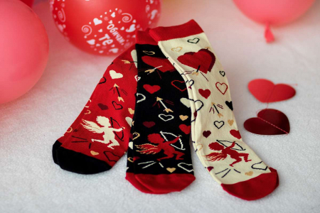 Set 3 perechi de sosete bumbac organic cu inimioare Colour Cotton Amore [2]