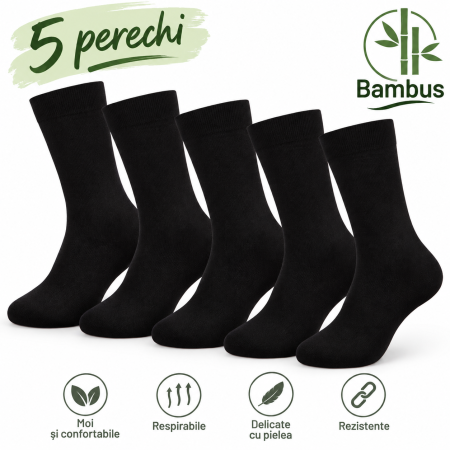 Gift Box - Pachete si Cutii cu Sosete - Set 5 Perechi Șosete Bambus Premium Negre