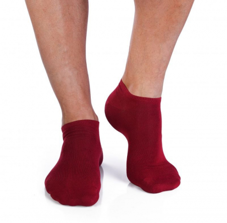 Sosete clasice barbati - Sosete scurte bambus FINE BAMBOO Sneaker BORDEAUX