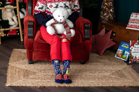 Șosete Arty Socks de Crăciun din bumbac Tramvai Albastru [2]