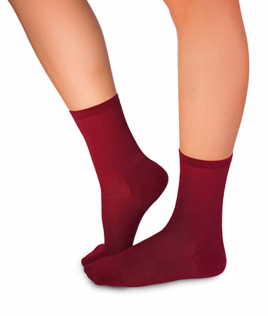 Sosete lungi copii - Sosete bambus BASIC Bordeaux