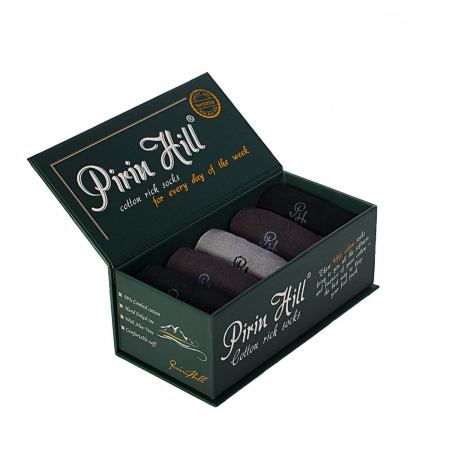 Gift Box - Pachete si Cutii cu Sosete - Sosete bambus BOX 5 Cotton Rich Socks Black Antracite Gray
