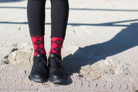 Sosete bambus COMFORT FEET Argyle Bordeaux Red [3]