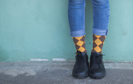 Sosete bambus COMFORT FEET Argyle Yellow Brown [3]