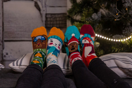 Sosete bambus de craciun BOX 3 Comfort Feet Socks Christmas Bear Deer Wolf [5]