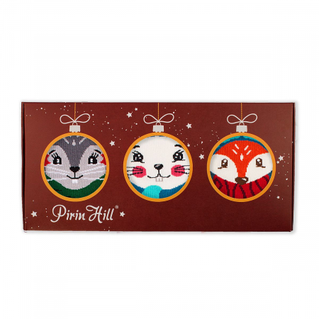 Sosete de Craciun - Sosete bambus de craciun BOX 3 Comfort Feet Socks CHRISTMAS Mouse Rabbit Fox