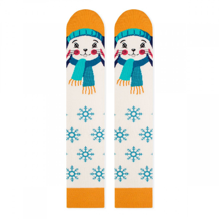 Sosete lungi 3/4 dama - Sosete bambus de craciun Comfort Feet 3/4 Knee High Socks CHRISTMAS Rabbit
