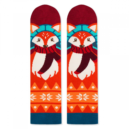 Sosete de Craciun - Sosete bambus de craciun Comfort Feet Socks CHRISTMAS FOX