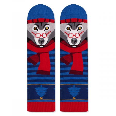 Sosete de Craciun - Sosete bambus de craciun Comfort Feet Socks CHRISTMAS WOLF