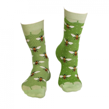 Sosete bambus FINE BAMBOO Bees - Green [3]