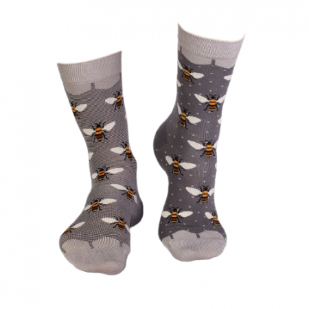 Sosete bambus FINE BAMBOO Bees - Grey [3]