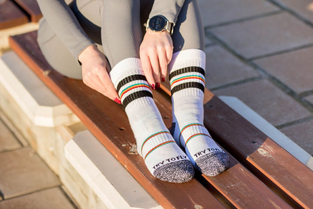 Sosete Drumetie - Sosete bumbac Active Lifestyle Socks RINGS White Black
