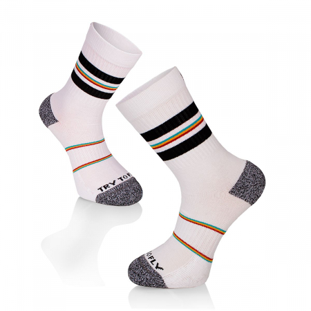 Sosete Drumetie - Sosete bumbac Active Lifestyle Socks RINGS White Black