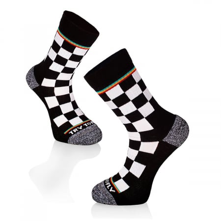 Sosete Drumetie - Sosete bumbac Active Lifestyle SQUARES White Black