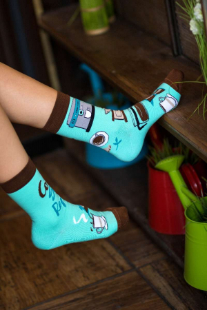 Sosete bumbac Arty Socks Coffee Maro Turcoaz [3]