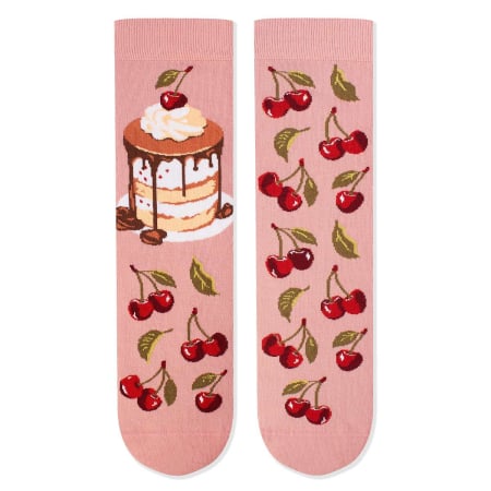 Legume, fructe si gastronomie - Șosete bumbac  Arty Socks cu Cireșe Roz
