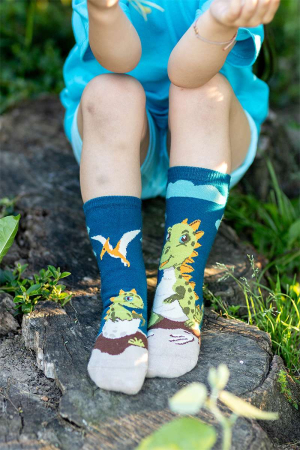 Șosete bumbac  Arty Socks cu Dinozaur Verde [5]