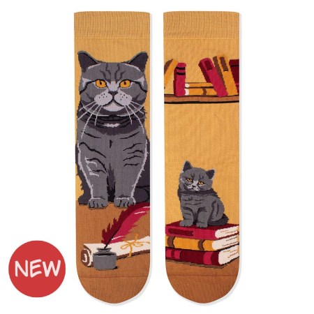 Produse - Șosete bumbac  Arty Socks cu Pisici British Shorthair Bej