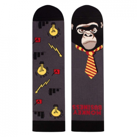 Sosete bumbac Arty Socks Maimuta Afacerista Antracit [5]