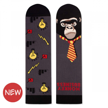 Animale - Sosete bumbac Arty Socks Maimuta Afacerista Antracit