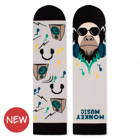Animale - Sosete bumbac Arty Socks Maimuta DJ Albastru pal