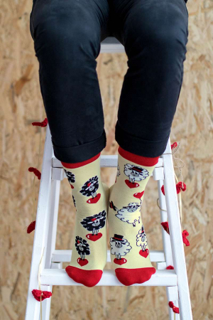 Sosete bumbac Arty Socks Oita Indragostita Ecru [5]