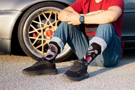 Șosete bumbac  Arty Socks Pasionat Auto Negru [2]