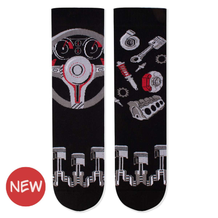 Produse - Șosete bumbac  Arty Socks Pasionat Auto Negru