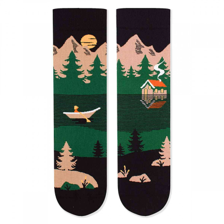 Sosete amuzante barbati - Sosete bumbac Arty Socks Peisaj Montan Verde