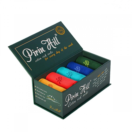 Gift Box-uri Casual - Sosete bumbac colorate 98% Luxury Box 5 buc.