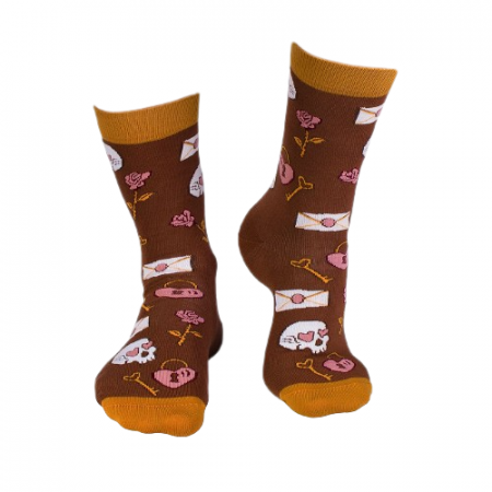 Sosete bumbac Colour Cotton Socks ST VALENTINE'S DAY Brown [5]