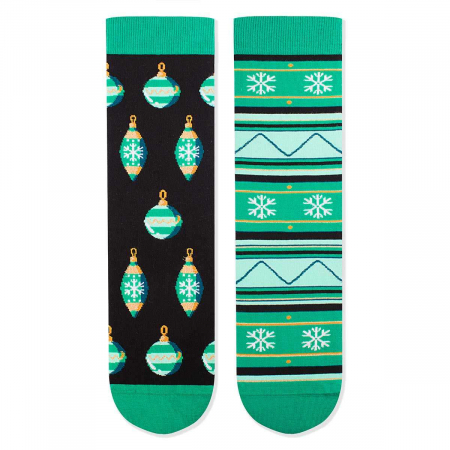 Sosete de Craciun - Sosete bumbac de craciun Arty Socks Globuri Negru Menta