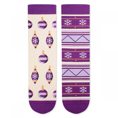 Sosete de Craciun - Sosete bumbac de craciun Arty Socks Globuri Violet