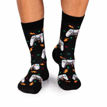 Sosete bumbac Gaming Negru [2]