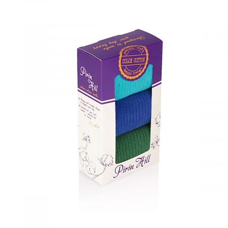 Sosete medicinale - Sosete bumbac lungi fara elastic Box 3 buc.Mint Blue Dark Green